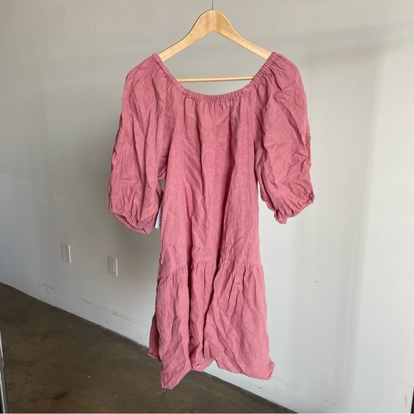 $248 New Pink Velvet by Graham & Spencer “Irina” Linen Dress Sz Small - Picture 7 of 11